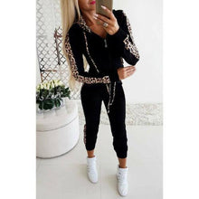 2Pcs leopard tracksuit Set for Women